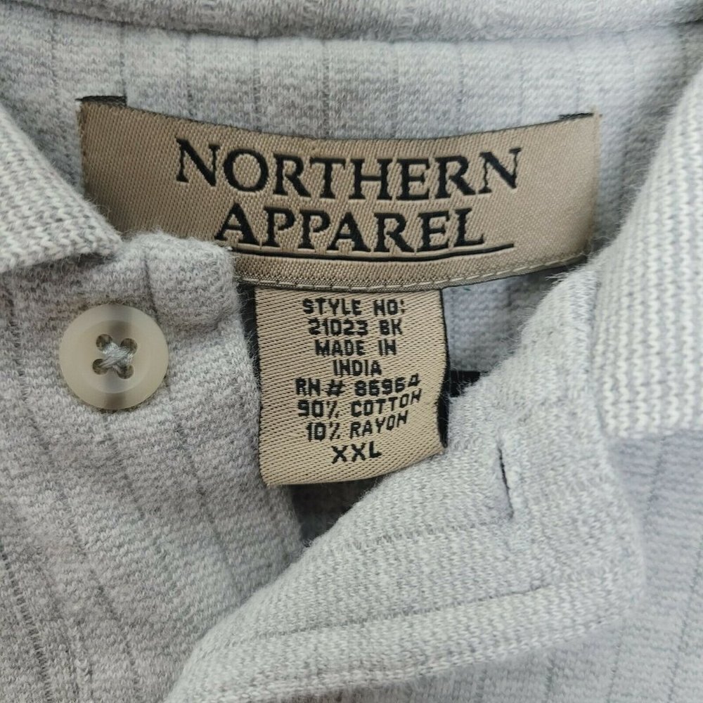 Northern Apparel Men's Collared Sweater Polo Sweater XXL Gray Ribbing Causal - Picture 6 of 9